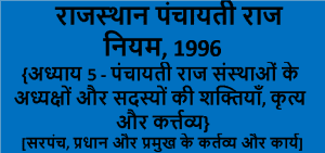 Rajasthan PanchayatI Raj Niyam 1996