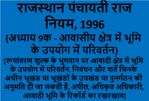 Rajasthan Panchayati Raj Rules 1996 in Hindi